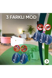 3 Modlu Çoklu Ultrasonik Kovucu – Sivrisinek, Pire, Fare, Hamam Böceği – 40 m² Alan - 5