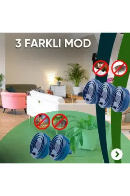 3 Modlu Çoklu Ultrasonik Kovucu – Sivrisinek, Pire, Fare, Hamam Böceği – 40 m² Alan - 5