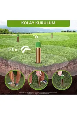 Altın Parmak Pilli Ultrasonik Kemirgen & Sürüngen Kovucu - 1250 m² Etki Alanı – Titreşimli - 5
