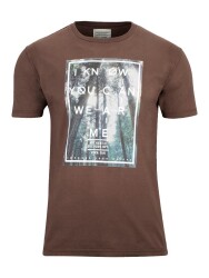 Berg Manu Erkek T-Shirt-KAHVERENGİ - Berg