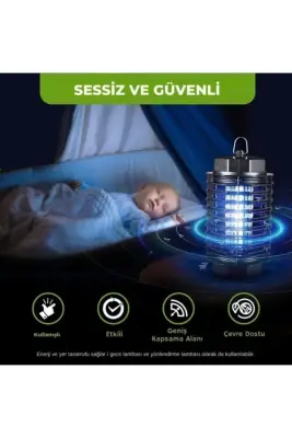 Böcek Lambası | Sessiz, Kimyasalsız ve 50 m² Etki Alanıyla Uçan Böcekleri Saf Dışı Bırakır - 3