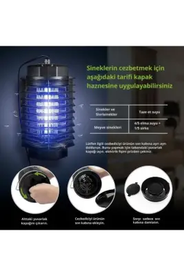 Böcek Lambası | Sessiz, Kimyasalsız ve 50 m² Etki Alanıyla Uçan Böcekleri Saf Dışı Bırakır - 5