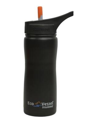 Eco Vessel Summit Insulated Steel Straw Bottle Termos 0.50 Litre-SİYAH - 1