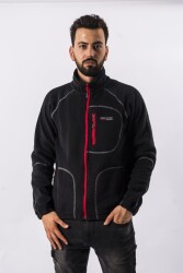 FreeCamp Man Full Zipper Fleece Polar-SİYAH-KIRMIZI - 2