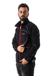 FreeCamp Man Full Zipper Fleece Polar-SİYAH-KIRMIZI - 3