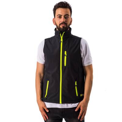 FreeCamp Vest Erkek Softshell Yelek-SİYAH - 1