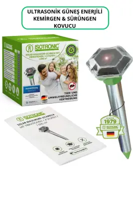 Güneş Enerjili Ultrasonik Kovucu – Kemirgen ve Sürüngenlere Karşı, 1000 m² Alanda Etkili - 1