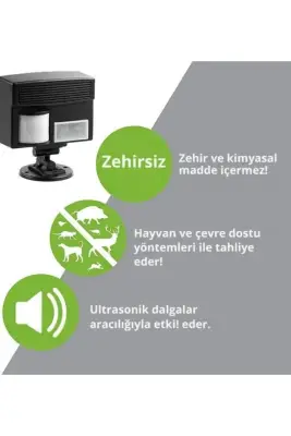 Hareket Sensörlü Çoklu Frekanslı Vahşi Hayvan Kovucu – Ultrasonik, Pil veya Adaptör - 2