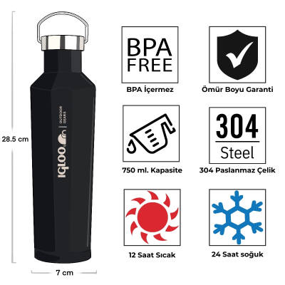 Igloo Pentagon Termos 750ml-SİYAH - 5