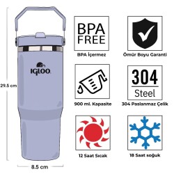Igloo Powder Termos 900ml-DUMAN MAVİ - 4