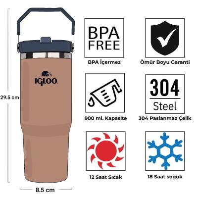 Igloo Powder Termos 900ml-KAHVERENGİ - 4