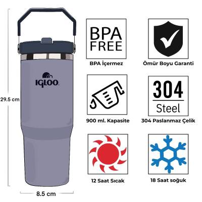 Igloo Powder Termos 900ml-MAVİ - 4