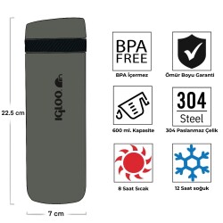 Igloo Squid Termos 600ml-HAKİ - 4