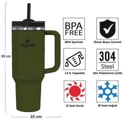 Igloo Stadler Thermo-Mug 1.2 Litre-HAKİ - 4