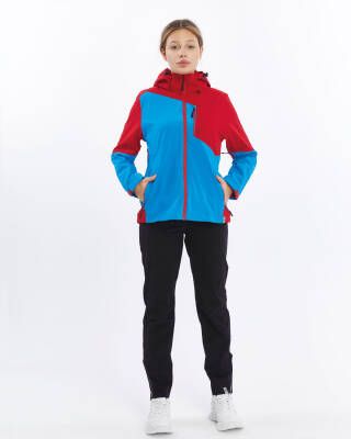 Mapamyumco Windbreaker Kadın Ceket-MAVİ-KIRMIZI - 1