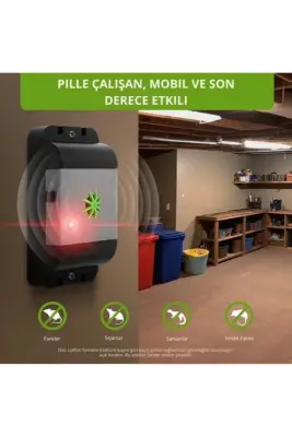 Mobil Ultrasonik Fare Kovucu – Pilli, 40 m² Alan (İlk Piller Dahil) - 1