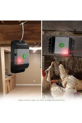 Mobil Ultrasonik Fare Kovucu – Pilli, 40 m² Alan (İlk Piller Dahil) - 3