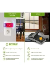 Ultrasonik Fare ve Sıçan Kovucu | Sessiz, Kimyasalsız, 30 m² Etki Alanı, Pratik Kullanım - 7