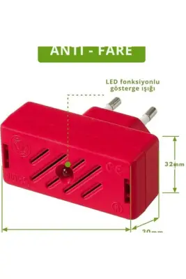 Ultrasonik Fare ve Sıçan Kovucu | Sessiz, Kimyasalsız, 30 m² Etki Alanı, Pratik Kullanım - 1