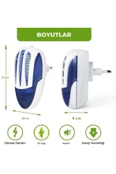 UV Işıklı Sinek Kapanı | Elektrikli, Sessiz, Kimyasalsız Sinek ve Sivrisinek Kovucu + Gece Lambası - 1