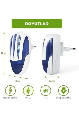 UV Işıklı Sinek Kapanı | Elektrikli, Sessiz, Kimyasalsız Sinek ve Sivrisinek Kovucu + Gece Lambası - 1